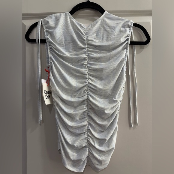 NWT Open Edit Blue Ruched Fitted Tank Top - Picture 3 of 5